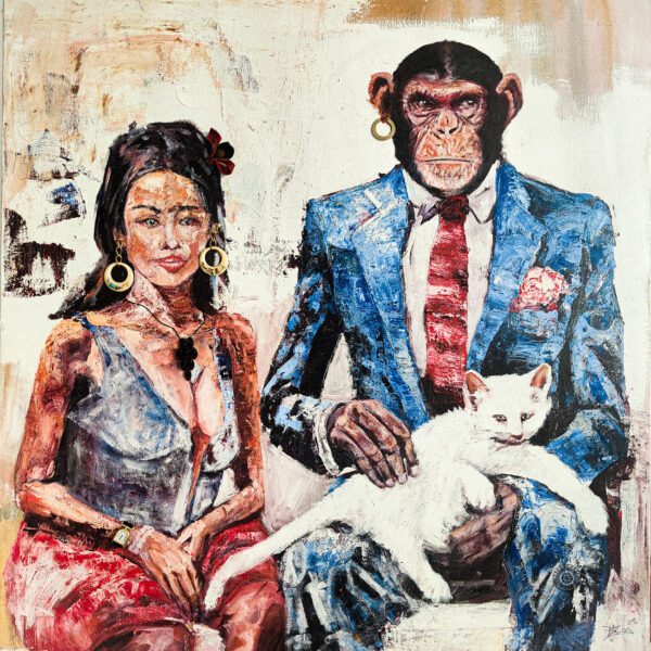 The Patrons Family Portrait painting by Flatter Zenda