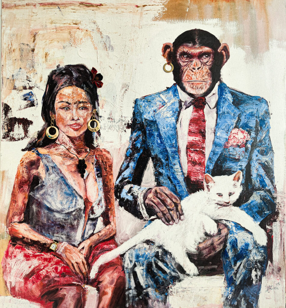 The Patrons Family Portrait painting by Flatter Zenda